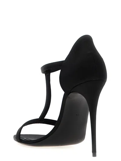 Dolce & Gabbana Woman Sandals Black Size 7.5 Textile Fibers In Black