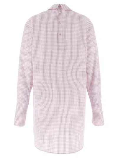 Dries Van Noten Long Cotton Shirt With Checkered Pattern