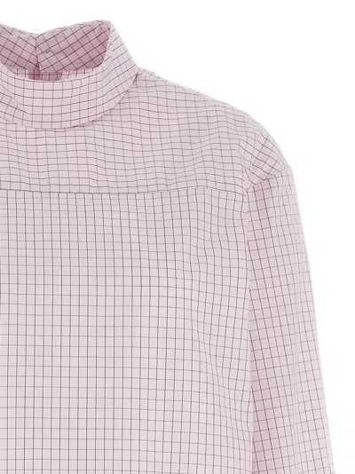 Dries Van Noten Long Cotton Shirt With Checkered Pattern