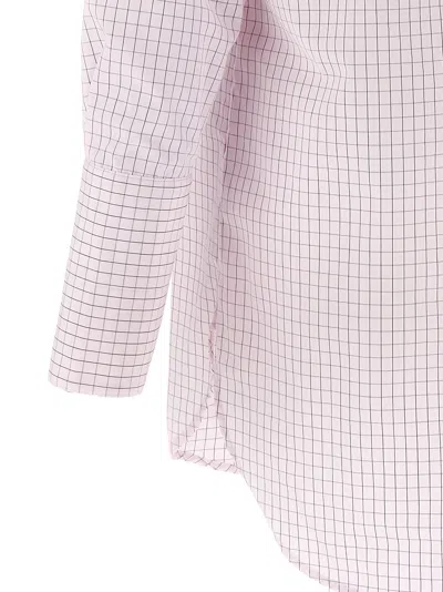 Dries Van Noten Long Cotton Shirt With Checkered Pattern