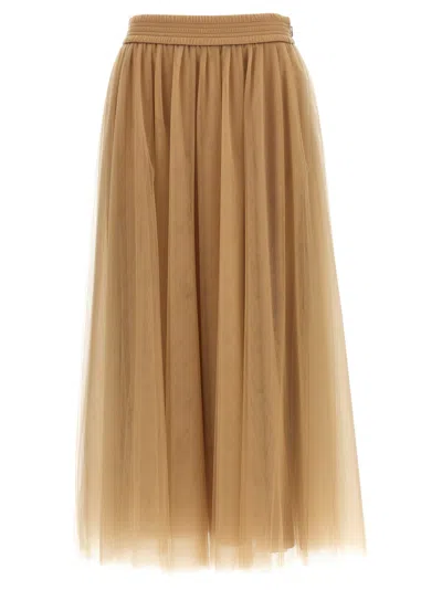 Shop Fabiana Filippi Tulle Midi Skirt