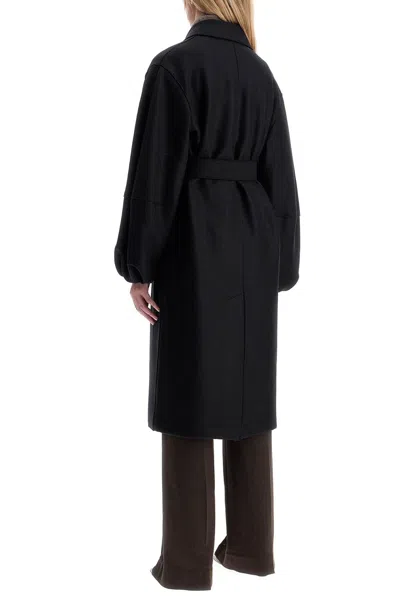 Shop Harris Wharf London Pressed Wool Robe Coat With Nine Words