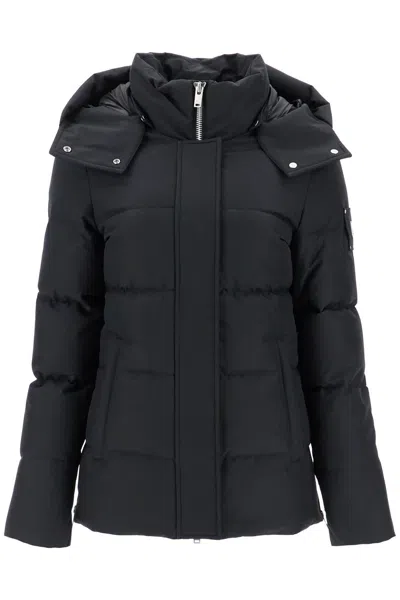 Moose Knuckles Hooded Down Jacket In Black