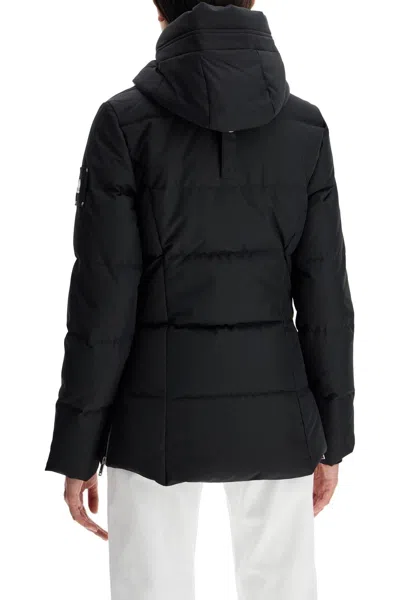 Moose Knuckles Hooded Down Jacket In Black