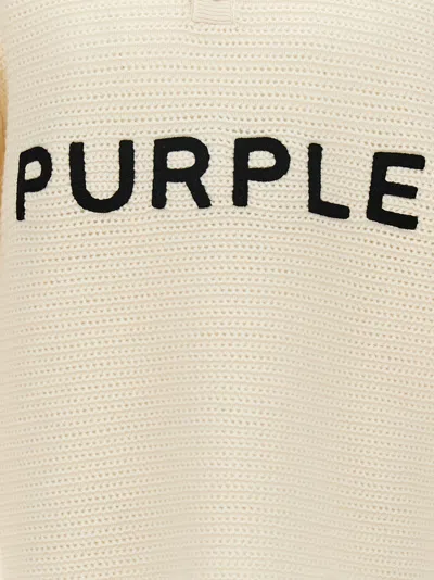 Purple Logo Embroidery Sweater In Neutral