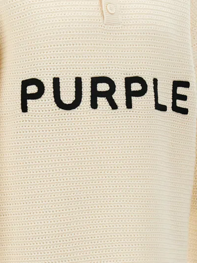 Purple Logo Embroidery Sweater In Neutral