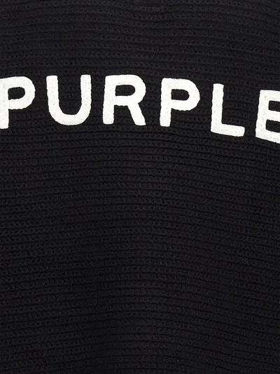 Purple Logo Embroidery Sweater Sweaters And Cardigans Black In Black