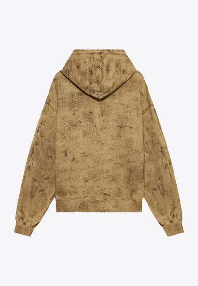 Shop 1989 Studio 1989 Logo Bleached Hoodie In Beige