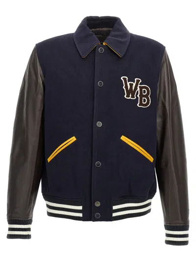 Wales Bonner Prince Varsity Jacket In Blue/brown
