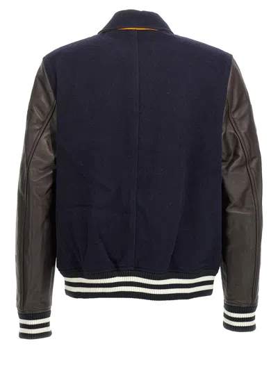 Wales Bonner Prince Varsity Jacket In Blue/brown