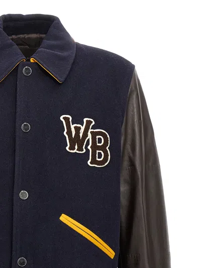 Wales Bonner Prince Varsity Jacket In Blue/brown