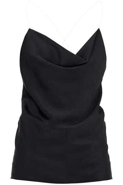 Shop Y/project Y Project Satin Top With Draped Neckline And Low