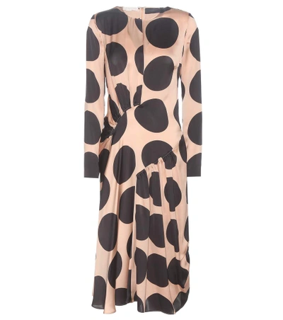Stella Mccartney Large Polka-dot Print Long-sleeved Dress In Black