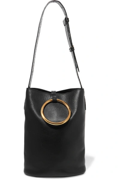 Stella Mccartney 'medium Ring' Faux Nappa Leather Bucket Bag In Black