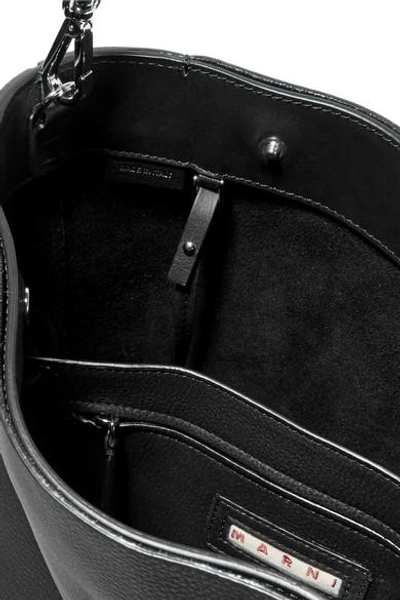 Shop Marni Textured-leather Bucket Bag