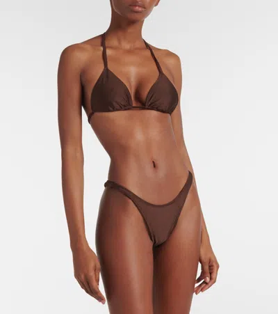 Same Triangle Bikini Top In Brown