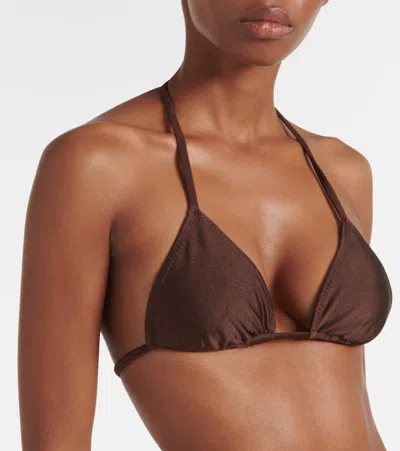 Same Triangle Bikini Top In Brown