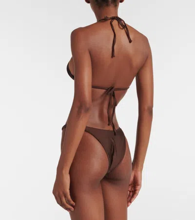 Same Triangle Bikini Top In Brown
