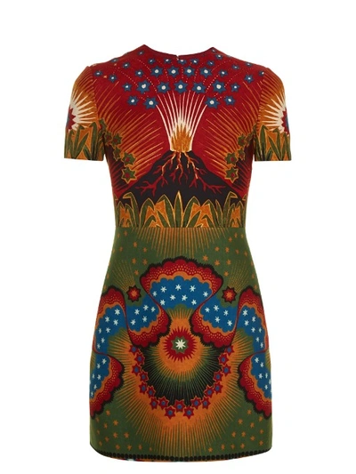 Valentino Volcano Wool & Silk Crepe Couture Dress, Multicolor