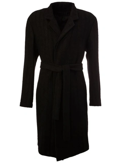 Ann Demeulemeester Belted Coat In Black