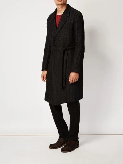 Shop Ann Demeulemeester Belted Coat - Black