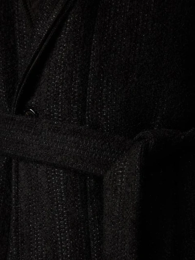 Shop Ann Demeulemeester Belted Coat - Black