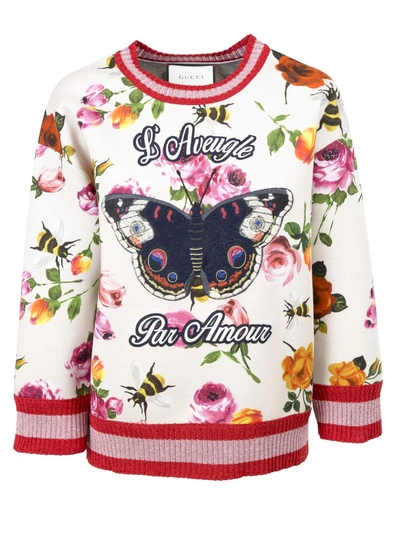 Gucci Roses Print Double Fleece Sweater