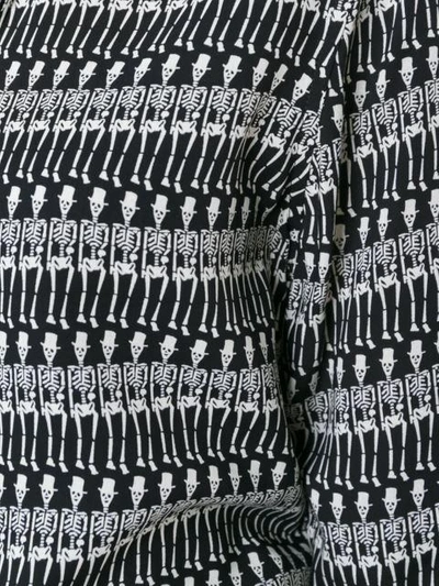 Shop Saint Laurent Skeleton Print Shirt - Black