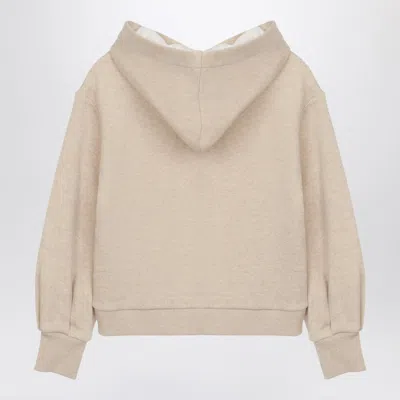 Shop Chloé Beige Hoodie With Logo