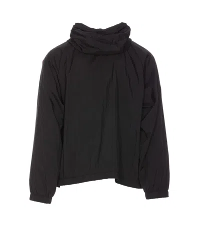 Dolce & Gabbana Logo Plaque Drawstring Hooded Jacket In Black