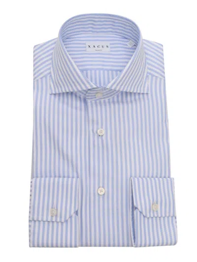Xacus Light Blue Striped Shirt In Multicolor