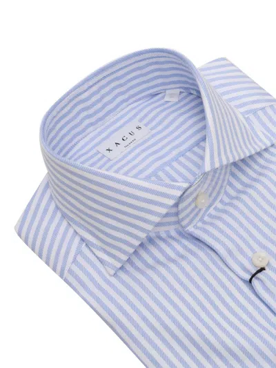 Xacus Light Blue Striped Shirt In Multicolor