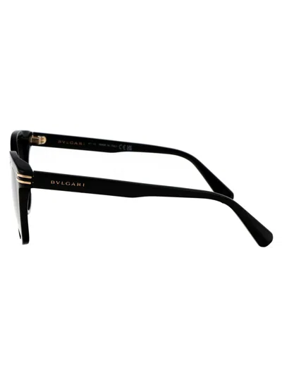 Shop Bvlgari Sunglasses In 01b Shiny Black / Gradient Smoke