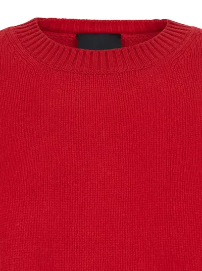Plain Red Crewneck Sweater In Red