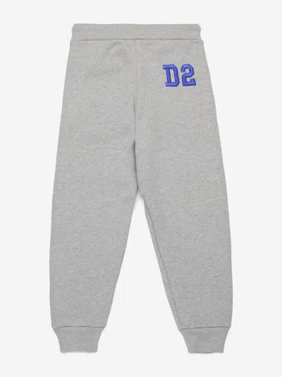 Dsquared2 Logo-embroidered Cotton Track Pants In Grey