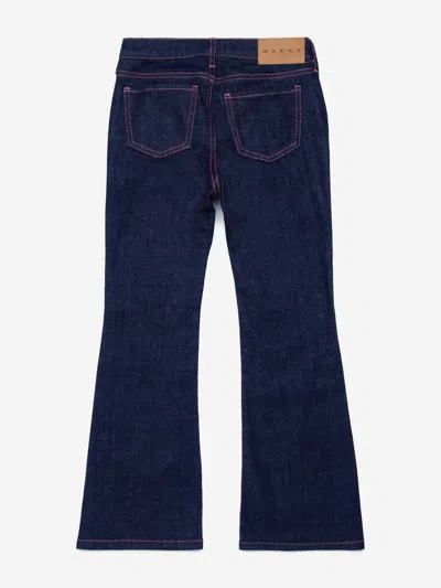 Marni Logo-patch Cotton-blend Jeans In Blue