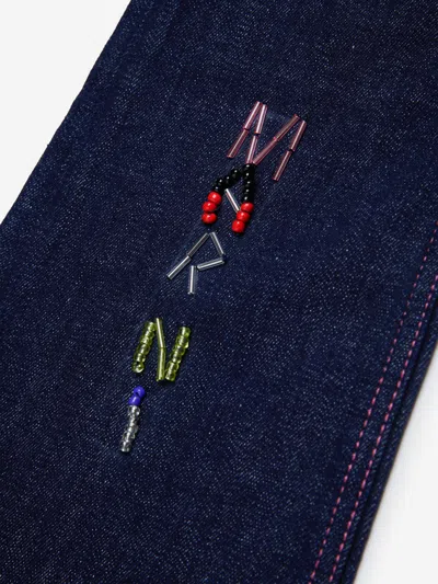 Marni Logo-patch Cotton-blend Jeans In Blue