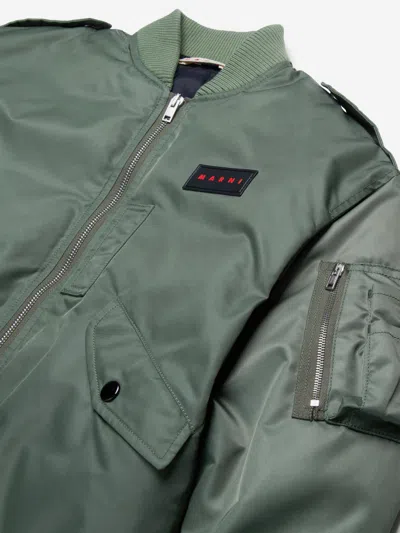 Marni Kids Bomber Jacket In Green