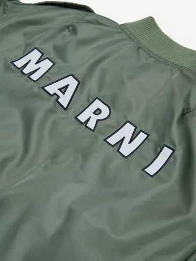 Marni Kids Bomber Jacket In Green
