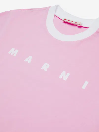 Marni Logo-print Cotton T-shirt In Pink