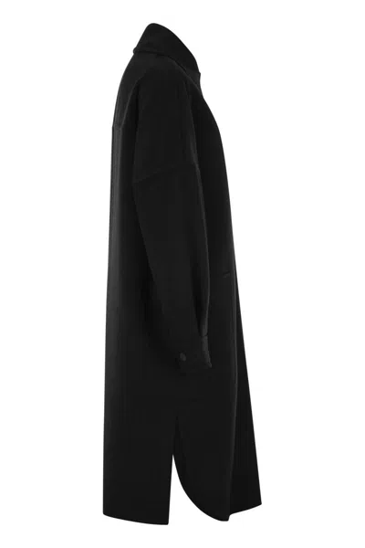 Shop Max Mara Oversize Cashmere Chemise Jacket In Black