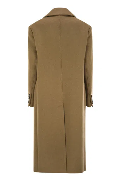 Max Mara Oversized Double-breasted Cashmere Jacket In Beige