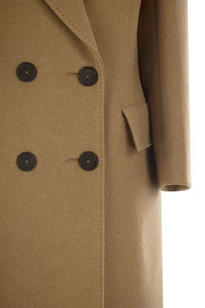 Max Mara Oversized Double-breasted Cashmere Jacket In Beige