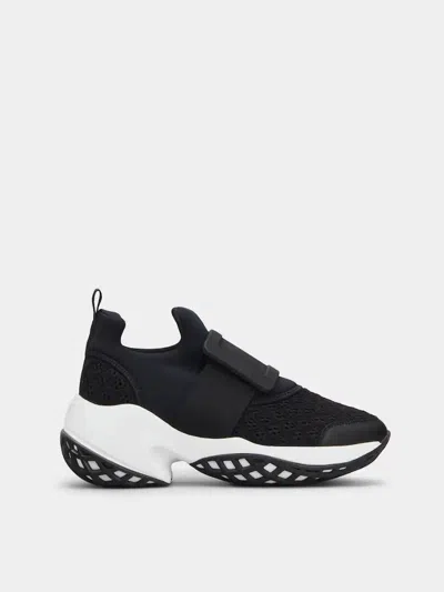 Shop Roger Vivier Viv Run Hebilla Leather Sneakers For Women In Black
