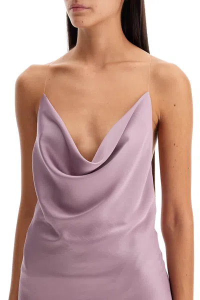 Shop Y/project Mini Satin Slip Dress With Spaghetti Straps In Viola