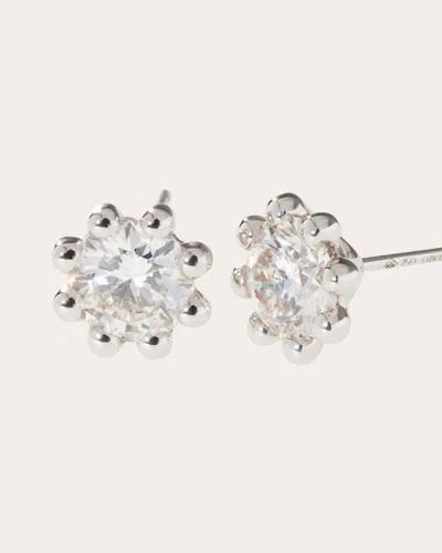 Oscar Massin Women's Lab Diamond & 18k White Gold Medium Beaded Stud Earrings 18k Gold In Silver