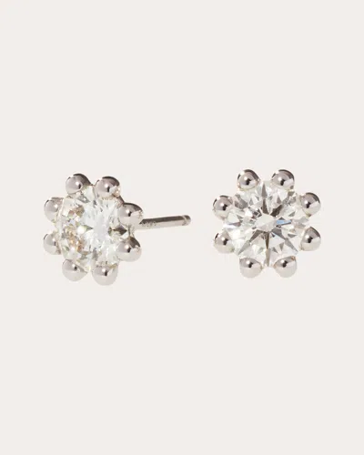 Oscar Massin Women's Lab Diamond & 18k White Gold Small Beaded Stud Earrings 18k Gold In Silver