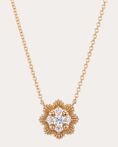 Oscar Massin Women's Lab Diamond Small Lace Flower Pendant Necklace In Gold