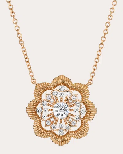 Oscar Massin Women's Lab Diamond Large Lace Flower Pendant Necklace In Gold
