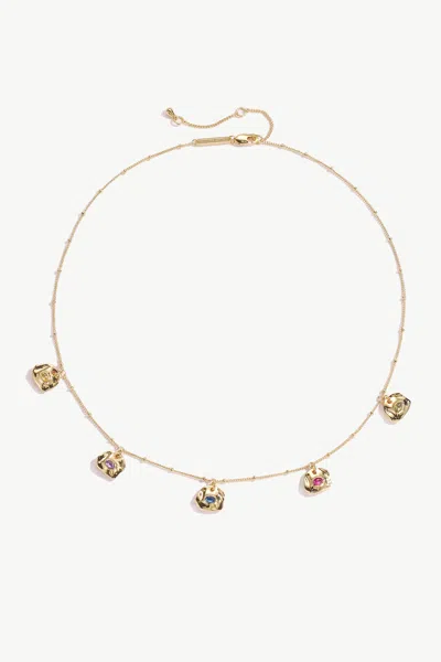Classicharms Iris Silver Radiant Reverie Gemstone Necklace In Gold